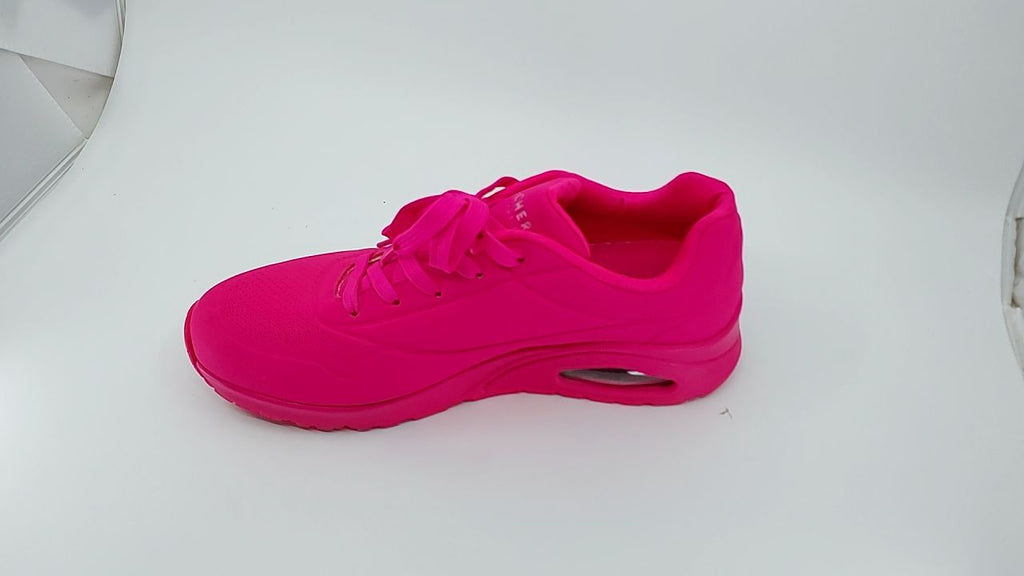 Skechers Women's Uno-Night Shades Sneaker Cooled Memory Foam, Skech-Air Midsole, Durabuck Upper, HOT Pink,  Wide - Image 4