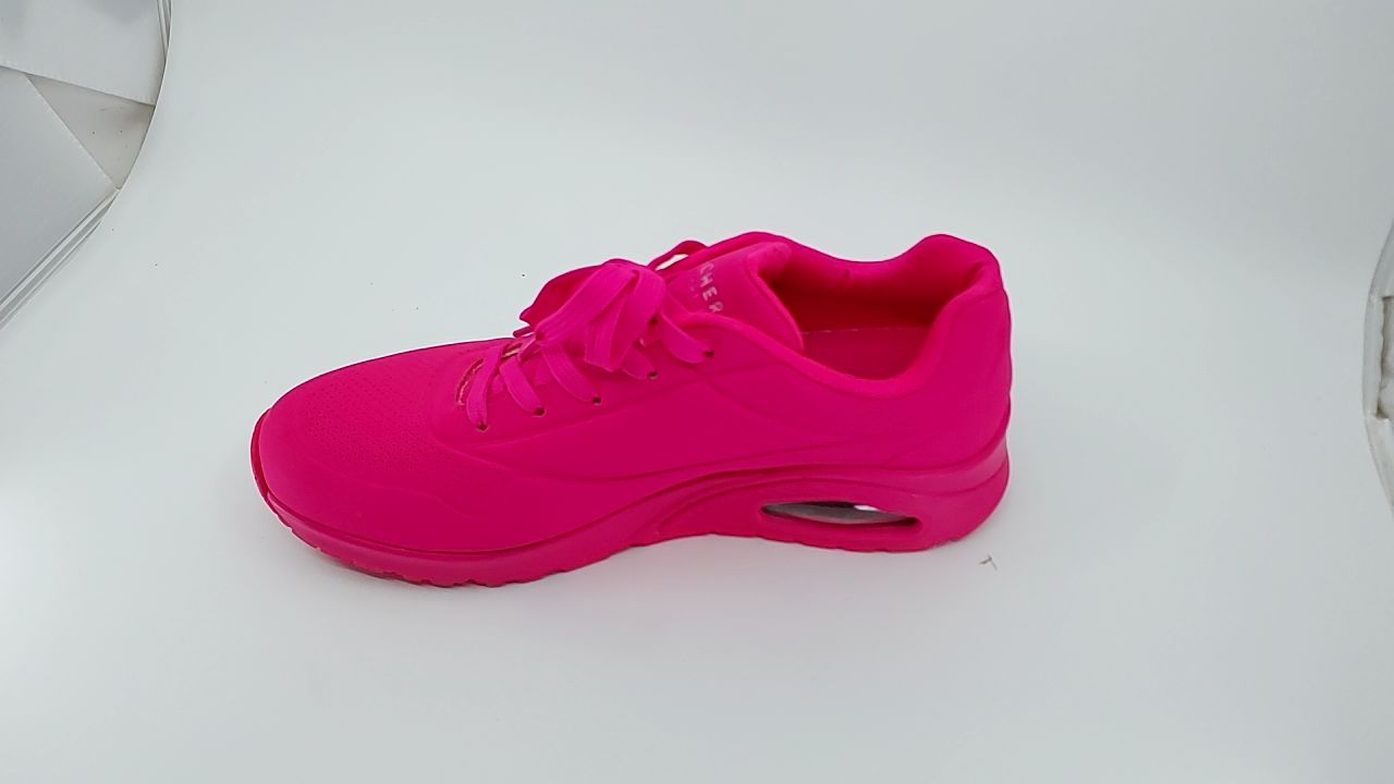 Skechers Women's Uno-Night Shades Sneaker Cooled Memory Foam, Skech-Air Midsole, Durabuck Upper, HOT Pink,  Wide - Image 4