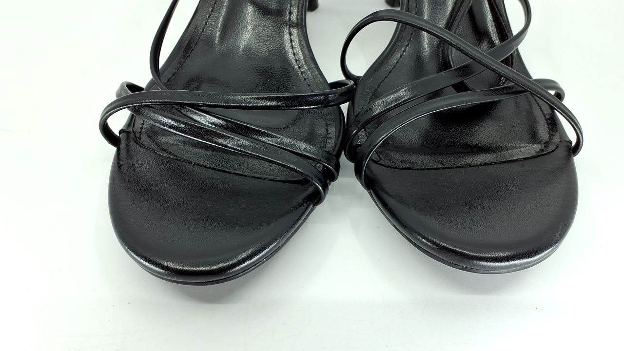 wetkiss Black Heels Women - Strappy Low Kitten Heels Comfortable Sandals Round Open Toe for Going Out Dressy Adjustable Ankle Strap, Black, Size 9 - Image 5