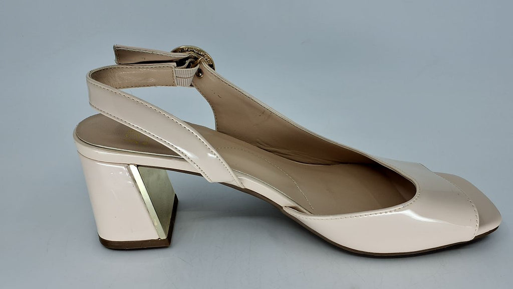 Jones New York Women's Slingback Sandals | Open Toe Block Heel Shoes | Formal Dress Sandals | Comfortable Evening & Wedding Shoes-Bone Patent Size 8.5 - Image 2