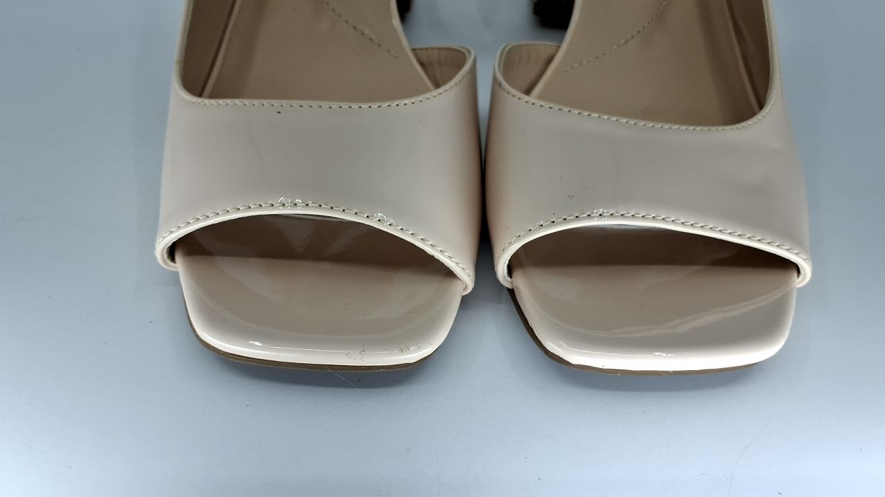 Jones New York Women's Slingback Sandals | Open Toe Block Heel Shoes | Formal Dress Sandals | Comfortable Evening & Wedding Shoes-Bone Patent Size 8.5 - Image 5