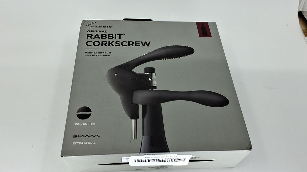 Rabbit W6004N Original Lever Corkscrew Wine Opener with Foil Cutter and Extra Spiral, Black Finish, Smooth Lever Action for Effortless Cork Removal - Image 3