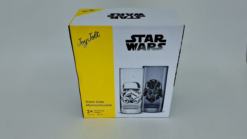 JoyJolt Star Wars Dark Side Monochrome Tall Drinking Glasses, 13oz Glass Tumbler Cup Set, Slim Darth Vader Tumbler, Kitchen Glasses Set of 2, Star Wars Gifts for Men Women and Adults - Image 3