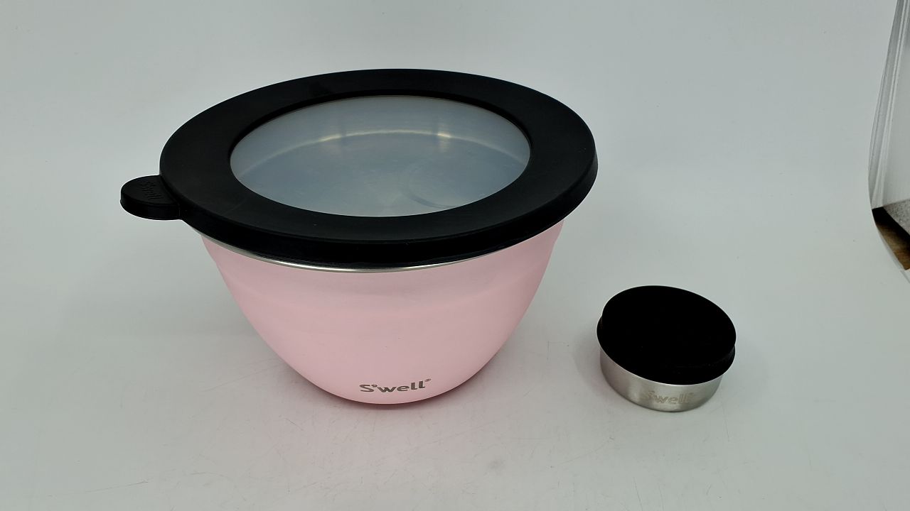 S’well Stainless Steel 64oz Salad Bowl Kit, Pink Topaz Color, Comes with 2oz Mini Canister and Removable Tray for Organization, Leakproof and Dishwasher Safe - Image 5