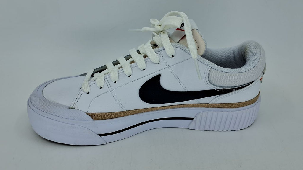 Nike Women's Court Legacy Lift Shoes, White/Black-Hemp-Team Orange, 8.5 - Image 3