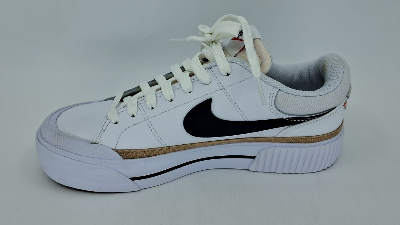 Nike Women's Court Legacy Lift Shoes, White/Black-Hemp-Team Orange, 8.5 - Image 3