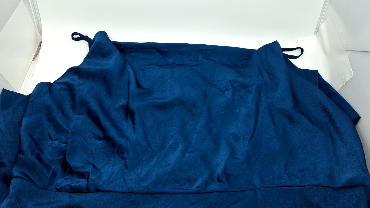 Floerns Women's Plus Size Satin Spaghetti Strap Cowl Neck Wrap Party Cami Dress Navy Blue XL - Image 2