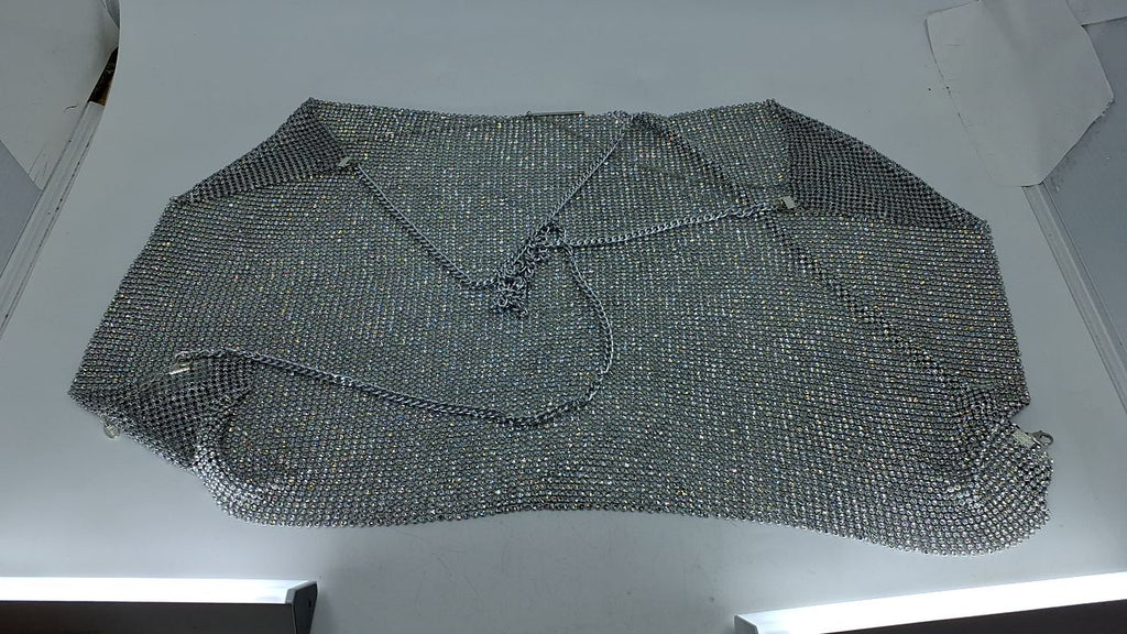 Sexy Sparkly Tops for Women, Deep V Neck Crop Tank Tops Backless Rhinstone Cami Medium - Image 3