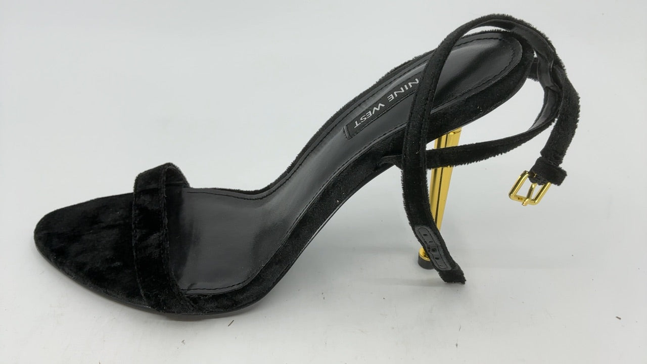 Nine West Women's Reina2 Heeled Sandal, Black Velvet 005, 8 - Image 2