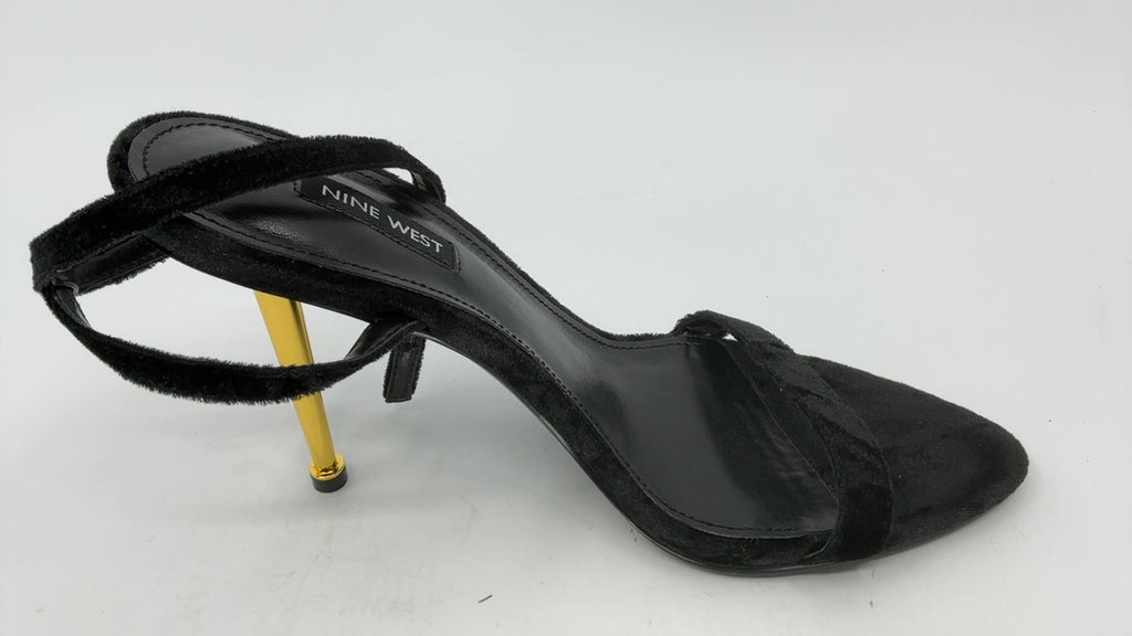 Nine West Women's Reina2 Heeled Sandal, Black Velvet 005, 8 - Image 3