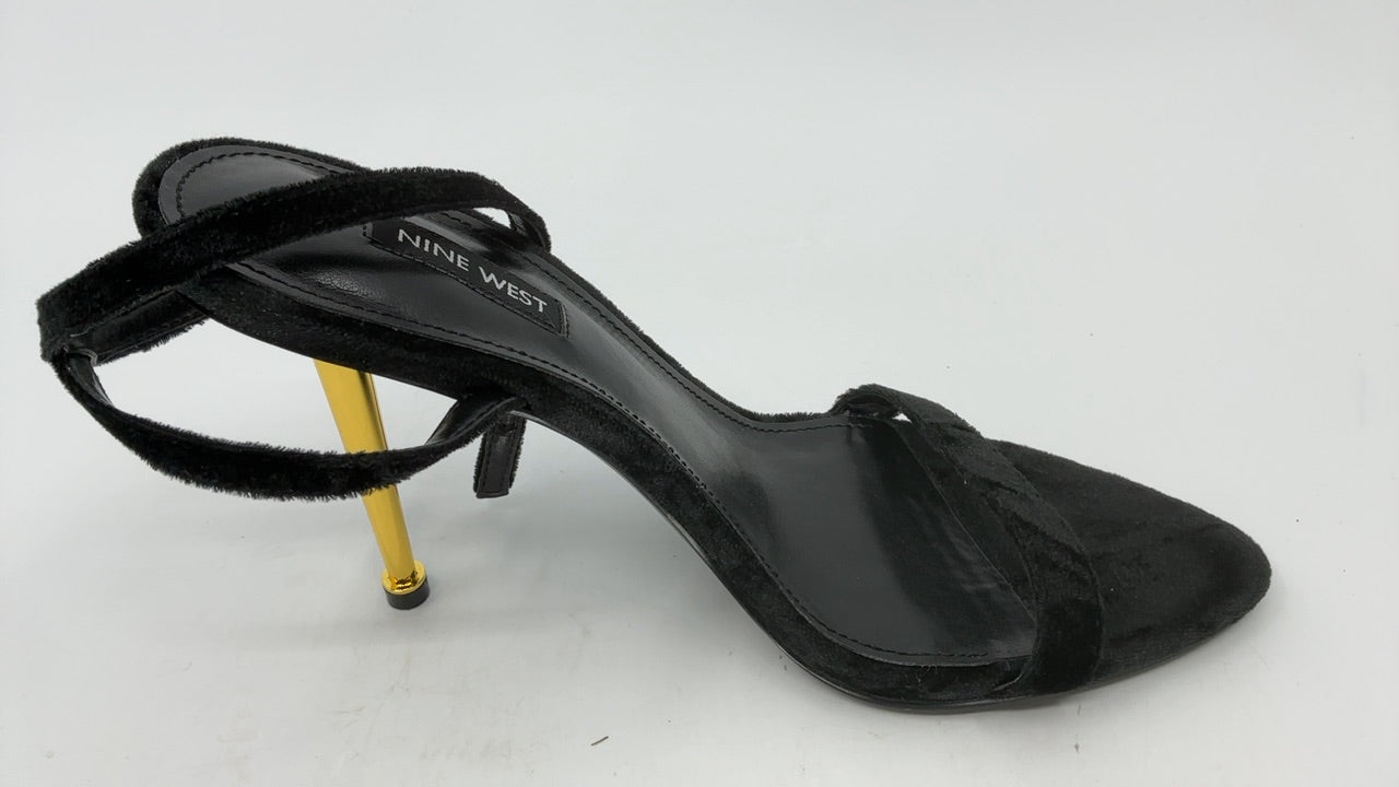 Nine West Women's Reina2 Heeled Sandal, Black Velvet 005, 8 - Image 3