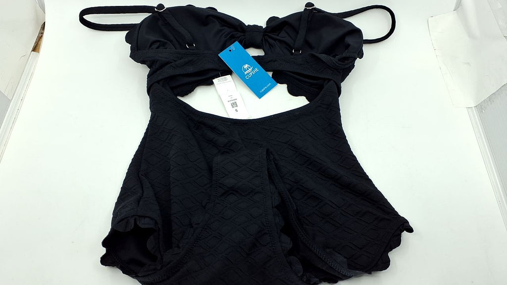 CUPSHE Women's One Piece Swimsuit Sexy Black Cutout Scallop Trim Bathing Suit, S - Image 4