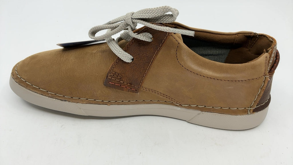 Clarks Gereld Low Sneaker, Tan Leather, 7 Medium - Image 2