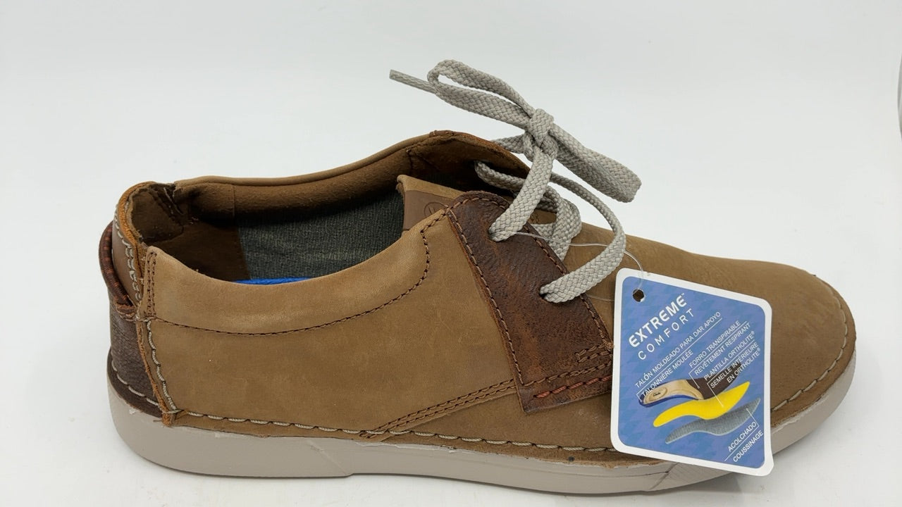 Clarks Gereld Low Sneaker, Tan Leather, 7 Medium - Image 3
