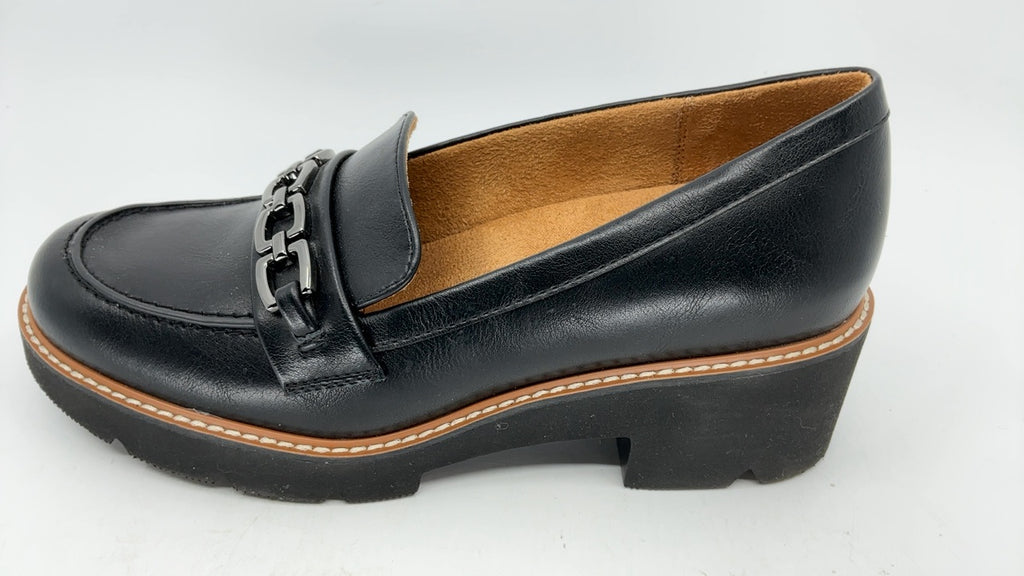 Naturalizer Womens Cabana Lug Sole Slip On Loafer Black Smooth 7 W - Image 2