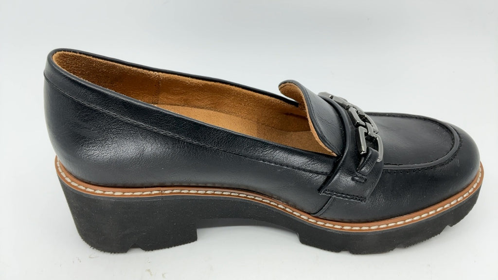 Naturalizer Womens Cabana Lug Sole Slip On Loafer Black Smooth 7 W - Image 3