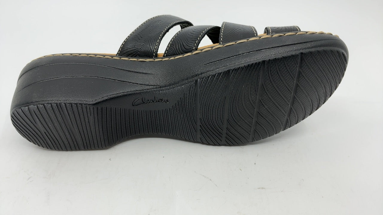 Clarks womens Merliah Karli Sandal, Black Leather, 9 US - Image 4