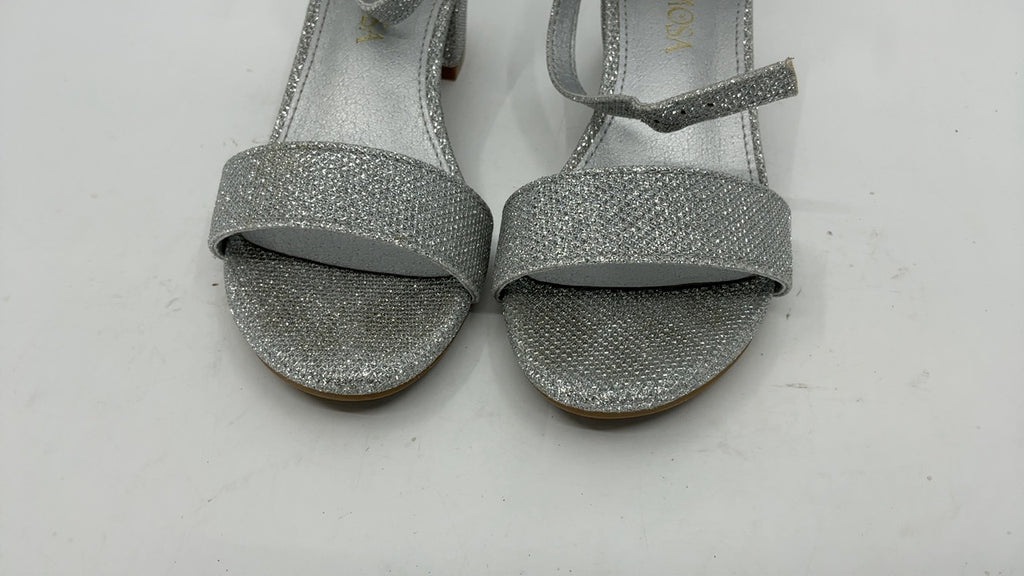 LAURMOSA Girls Silver Dress Shoes Sparkly Heels for Tween Kids High Heels Size 13 Flower Girls Cute Fancy Shoes for Wedding Pageant Party Kids Dress Sandals(L1008GlSilver 13) - Image 5
