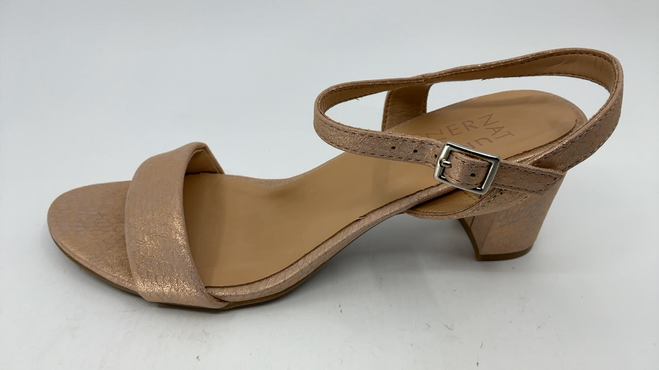 Naturalizer Womens Bristol Ankle Strap Block Heel Dress Sandal Blush Pink Metallic Snake 9.5 W - Image 2