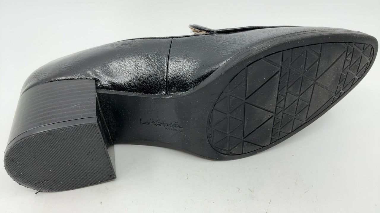 LifeStride Womens Devyn Block Heel Loafer, Black, 9 Wide US - Image 4