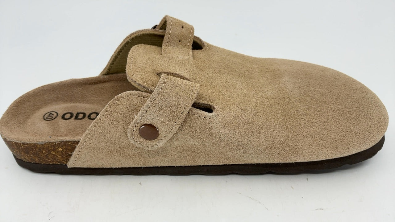 ODOLY Vintage Comfort Clogs Taupe W/ Arch Support & Cork Footbed US Size 8.5-9