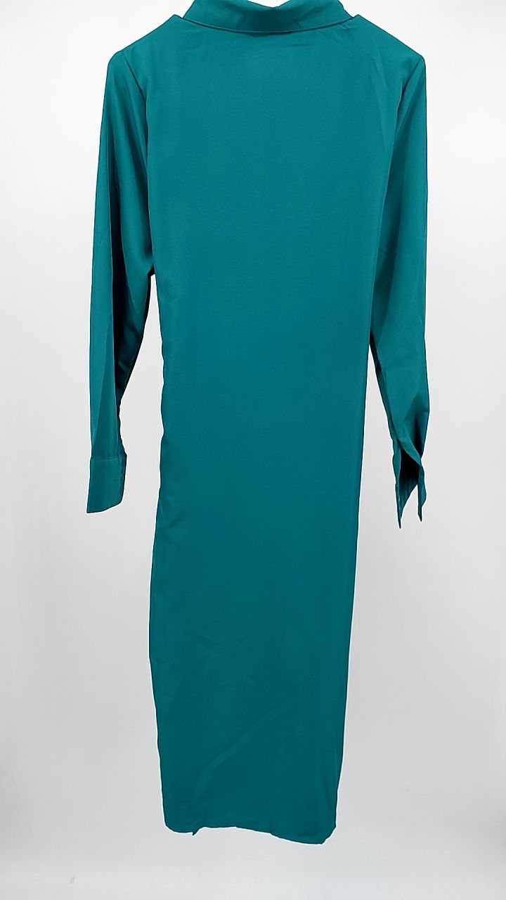 Button Front Long Sleeve Shirt Dress