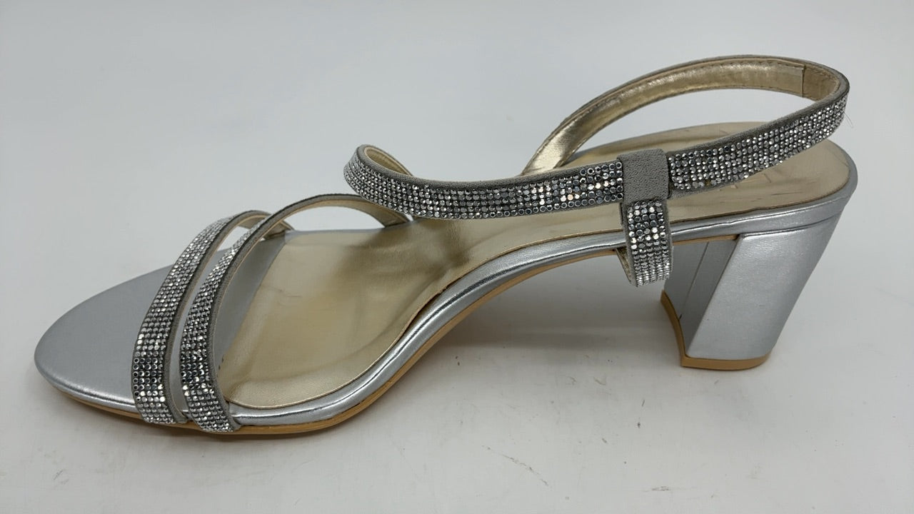 Naturalizer Womens Vanessa2 Rhinestone Embellished Strappy Heeled Sandal ,Silver ,9M - Image 2