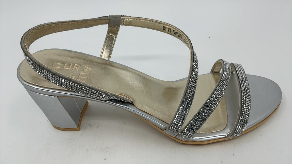 Naturalizer Womens Vanessa2 Rhinestone Embellished Strappy Heeled Sandal ,Silver ,9M - Image 3