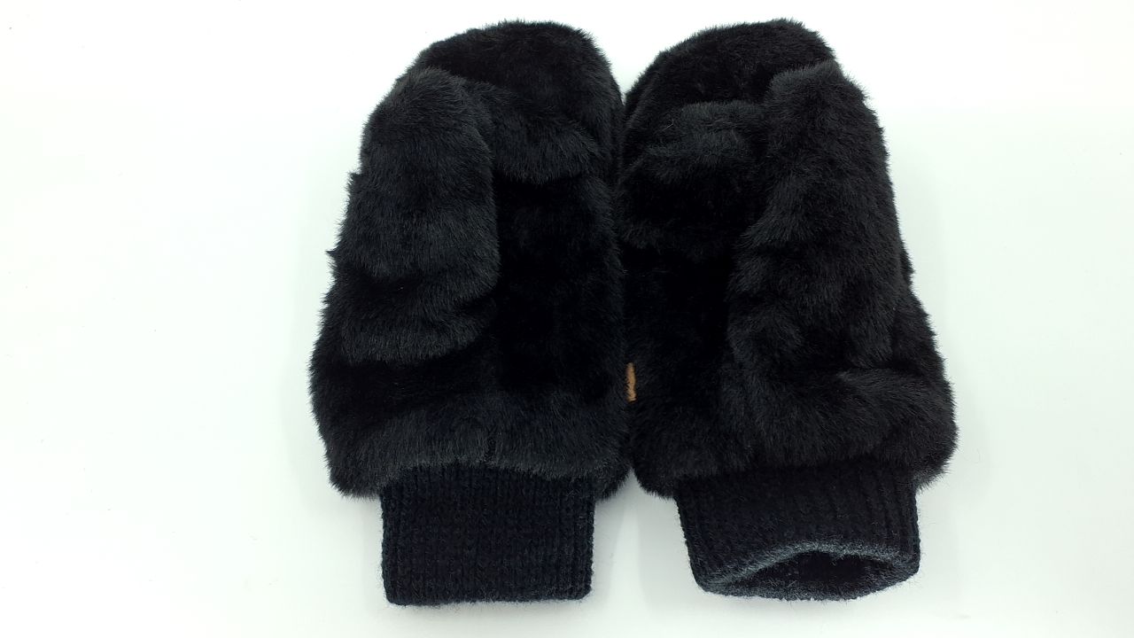 Solid Faux Fur Mittens