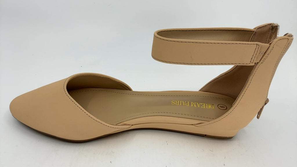 DREAM PAIRS Women's Low Wedge Round Toe Ankle Strap Dress Comfortable Casual Flats Shoes,Size 9,Nude/Nubuck,AMIGA - Image 2