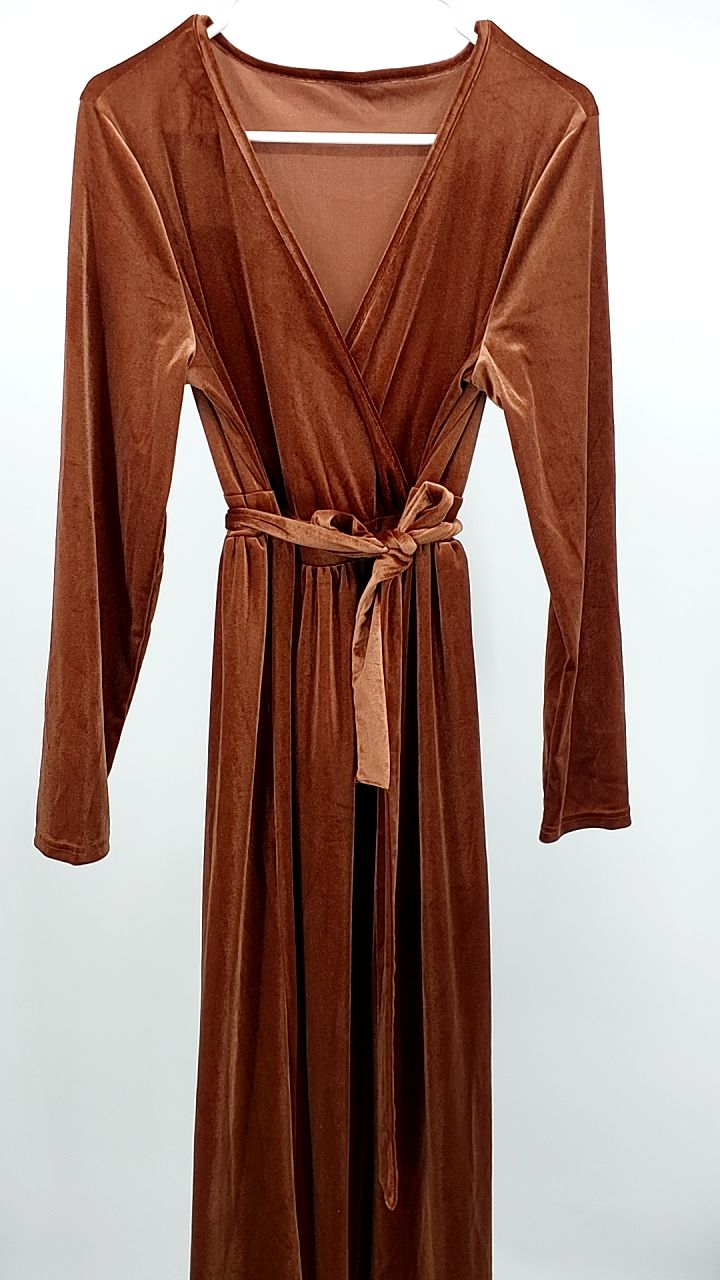 Velvet Long Sleeve Maxi Dress