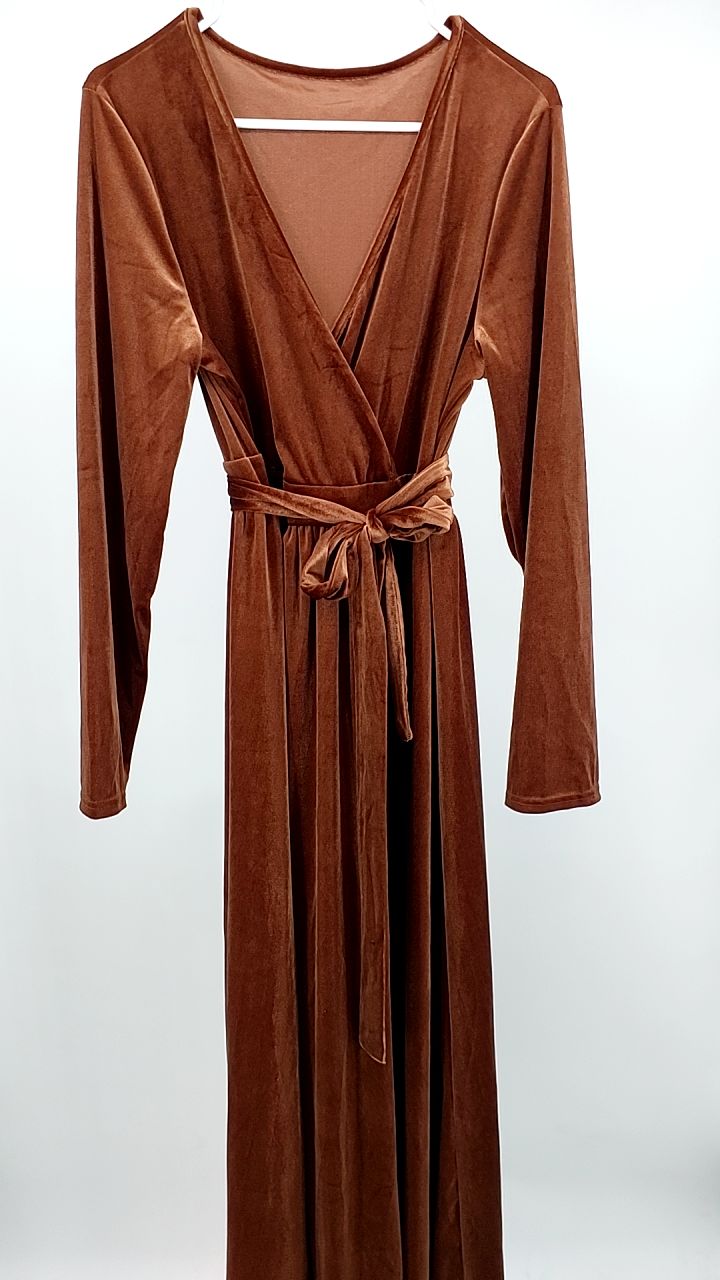 Velvet Long Sleeve Maxi Dress