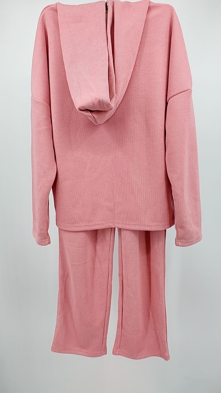 Lace Detail Dropped Shoulder Hoodie and Pants Set