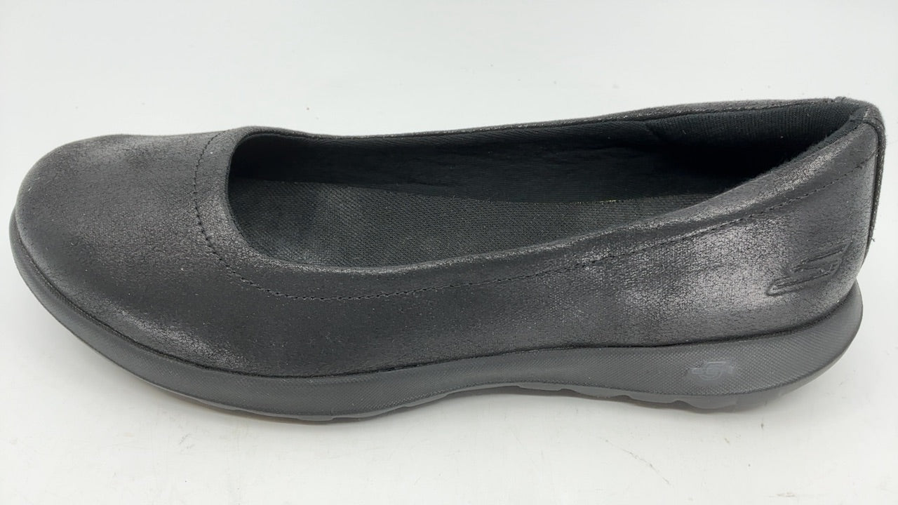 Skechers Womens Casual Ballet Flat, Black/Black, 8 US - Image 2