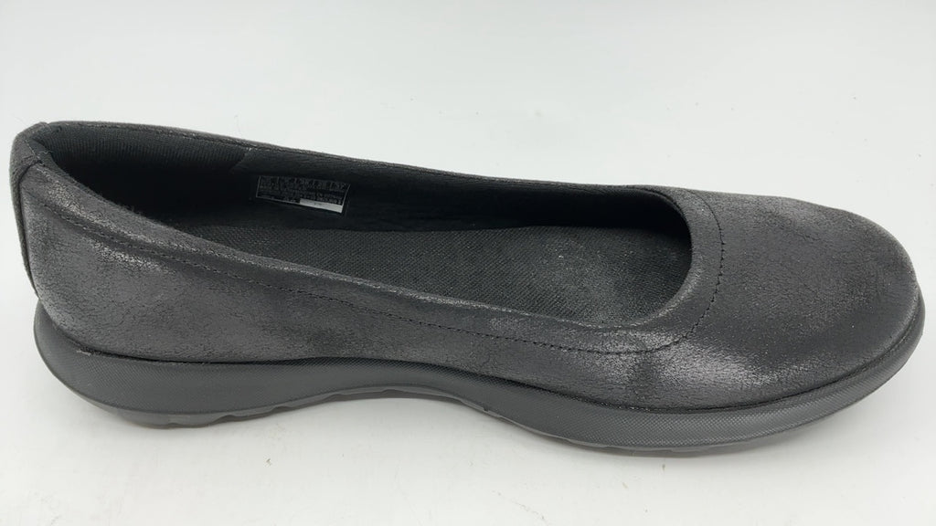 Skechers Womens Casual Ballet Flat, Black/Black, 8 US - Image 3