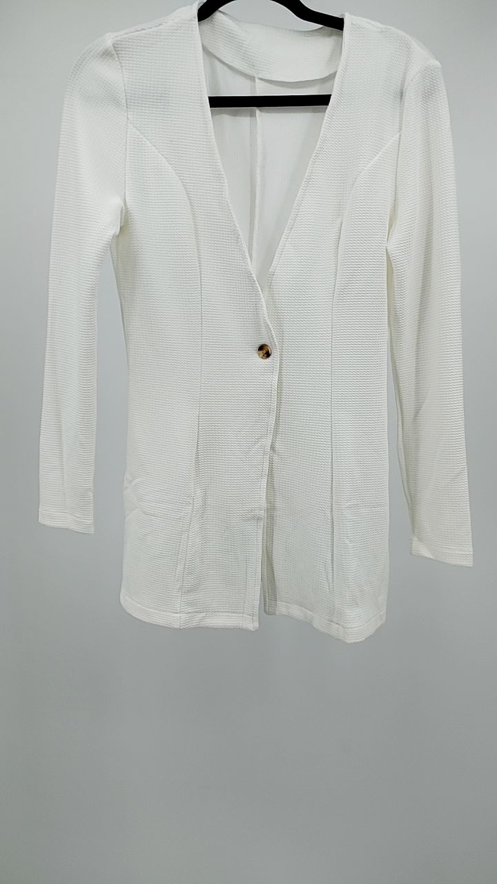 One Button Long Sleeve Blazer