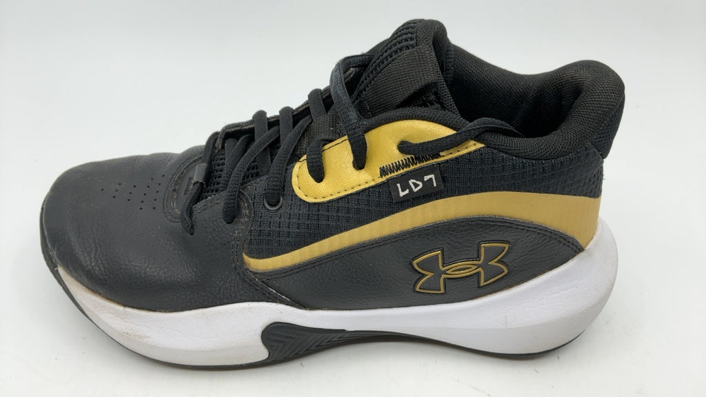 Under Armour Unisex Grade School Lockdown 7, (001) Black/Black/Metallic Gold, 6, US - Image 2