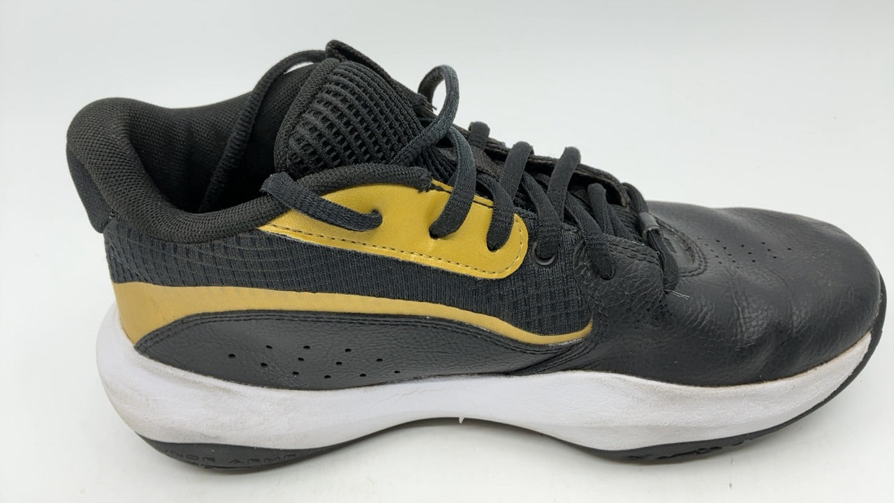 Under Armour Unisex Grade School Lockdown 7, (001) Black/Black/Metallic Gold, 6, US - Image 3