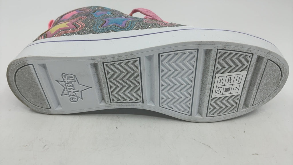 Skechers Kids Twinkle Toes TWI-Lites 2.0 - Star Gloss Sneaker, Silver/Multi, 2.5 - Image 4