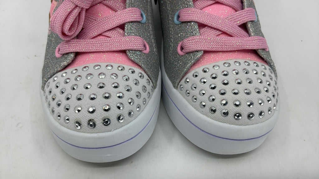 Skechers Kids Twinkle Toes TWI-Lites 2.0 - Star Gloss Sneaker, Silver/Multi, 2.5 - Image 5