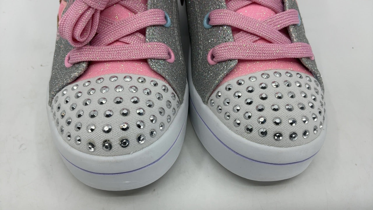 Skechers Kids Twinkle Toes TWI-Lites 2.0 - Star Gloss Sneaker, Silver/Multi, 2.5 - Image 5