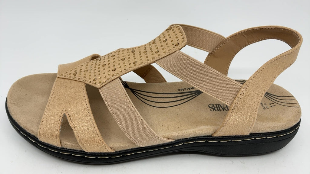 DREAM PAIRS Women's Comfortable Arch Support Dressy Flat Sandals Elastic Open Toe Walking Shoes for Summer,Size 11 - Image 1