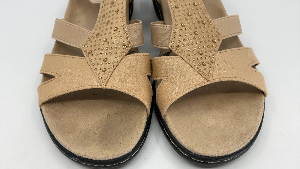 DREAM PAIRS Women's Comfortable Arch Support Dressy Flat Sandals Elastic Open Toe Walking Shoes for Summer,Size 11 - Image 4