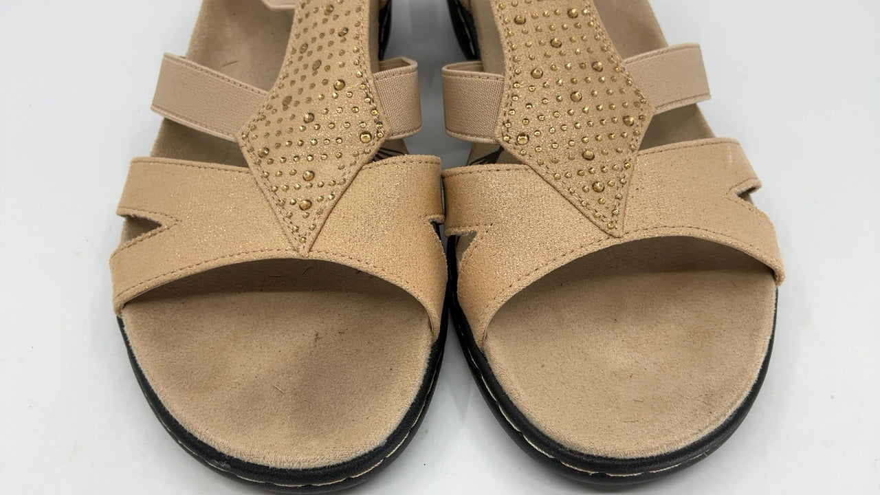 DREAM PAIRS Women's Comfortable Arch Support Dressy Flat Sandals Elastic Open Toe Walking Shoes for Summer,Size 11 - Image 4