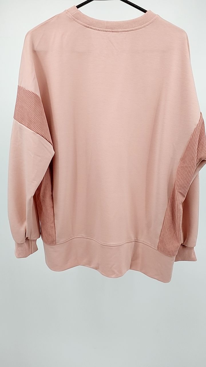 Side Slit Round Neck Sweatshirt