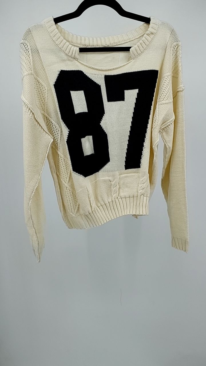 Number 81 Oversized Cable Knit Sweater