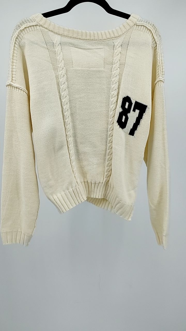 Number 81 Oversized Cable Knit Sweater