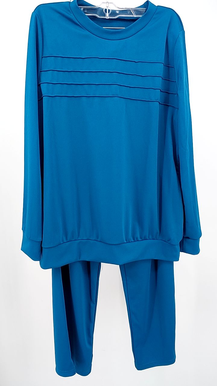 Full Size Casual Long Sleeve Top and Pants Set Plus Size