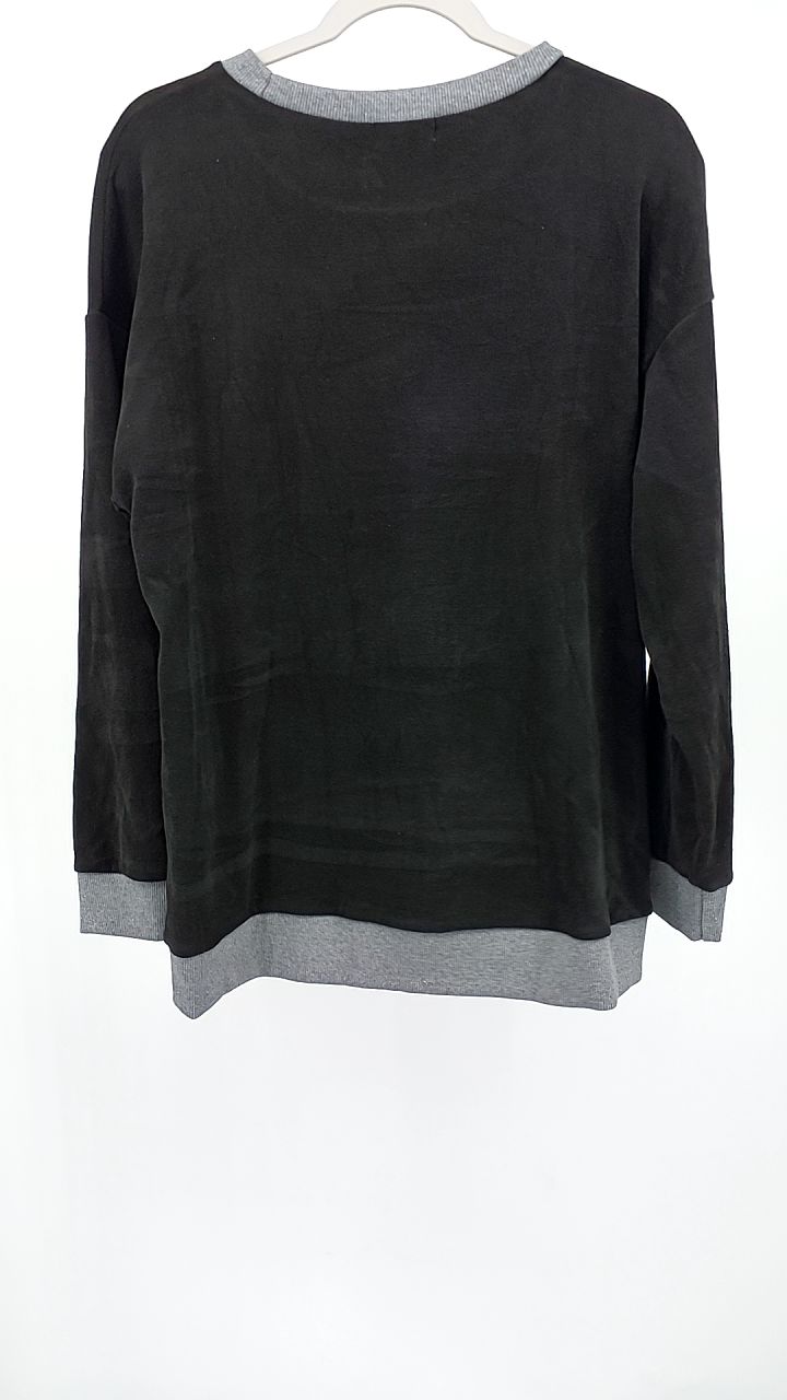Contrast Trim Crew Neck Casual Sweatshirt