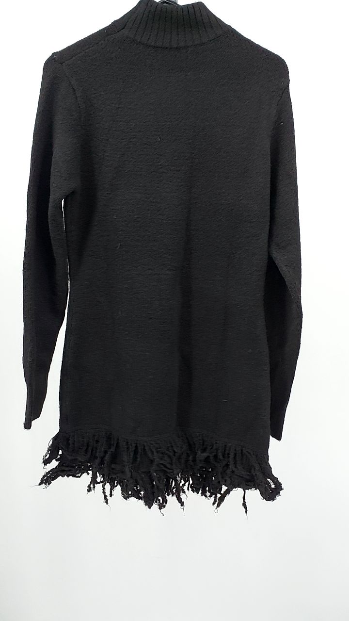 Fringe Turtleneck Long Sleeve Sweater Dress